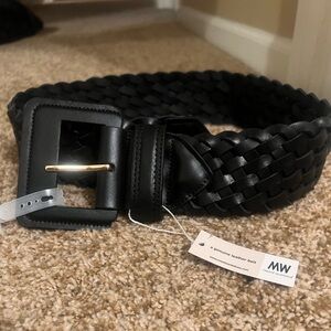 NWT Most Wanted Black Genuine Leather Braided Boho Cowgirl Belt Size Small